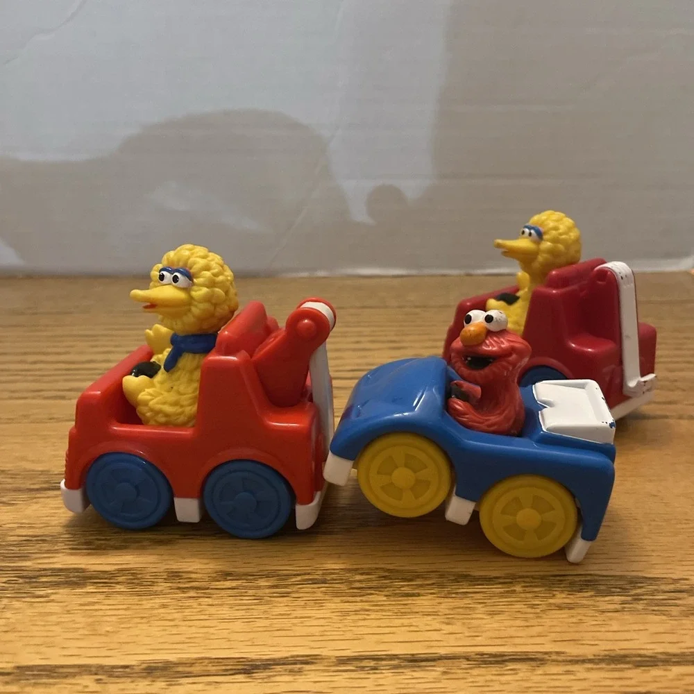 NEW! Mattel 2004 Sesame Street Cars Toys Big Bird Elmo Jim Henson Cake Toppers 3